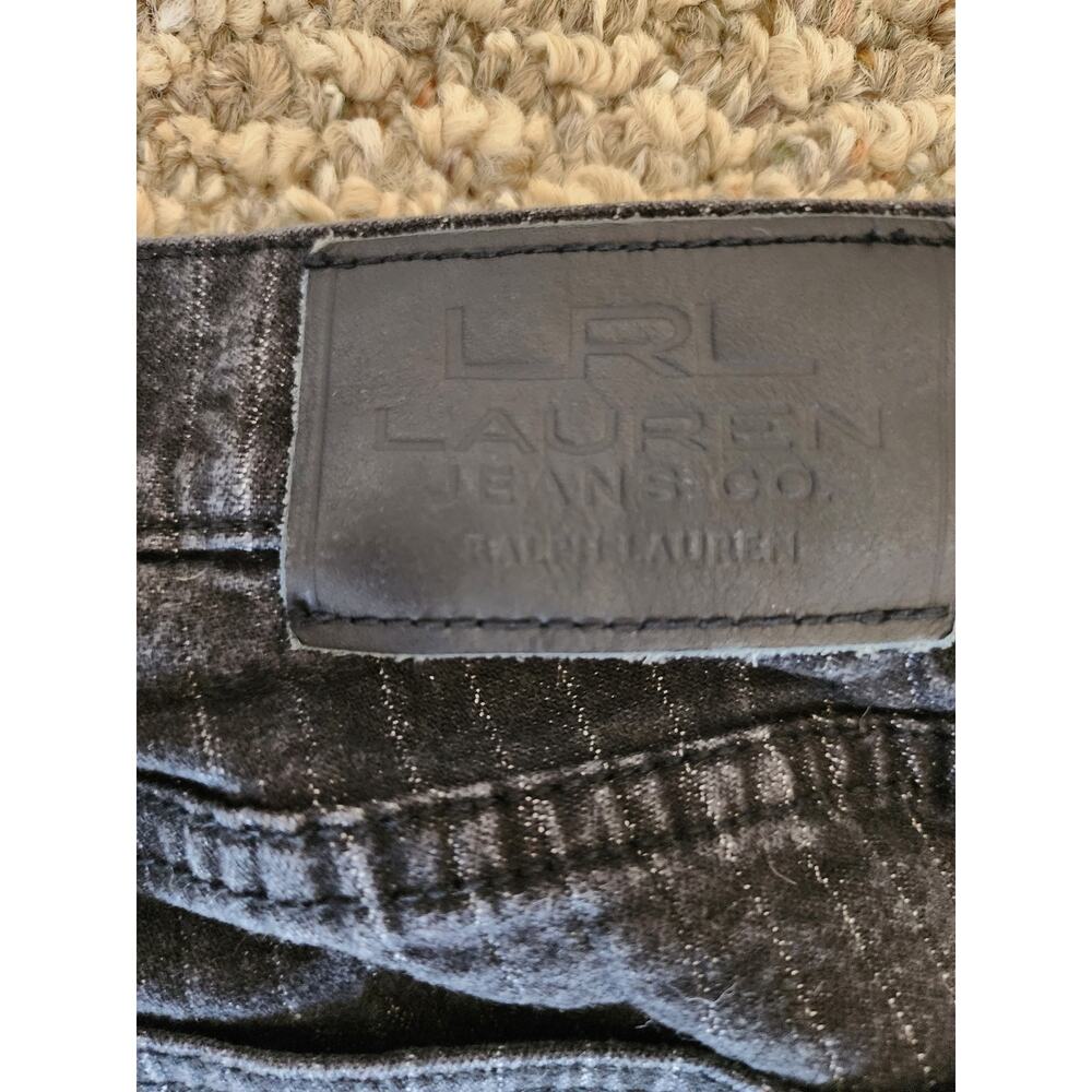LRL Lauren Jeans Co. Ralph Lauren Size 6 Modern Black Denim Stripe Skinny Jeans - Picture 6 of 8